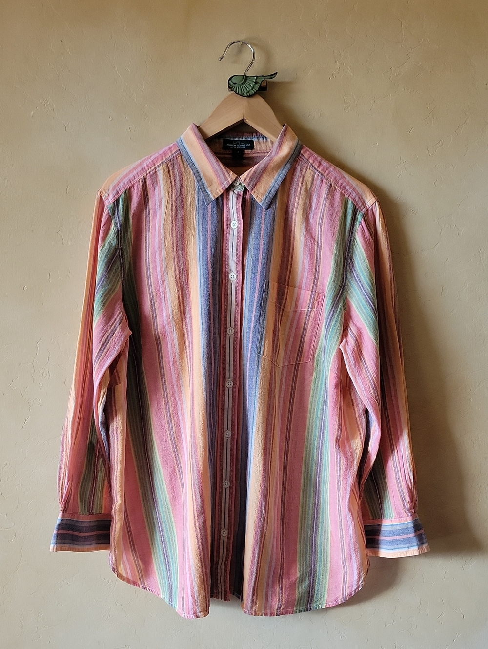 LRL Lauren Jeans Co. Ralph Lauren Pastel Multistripe Button Down Size 1X